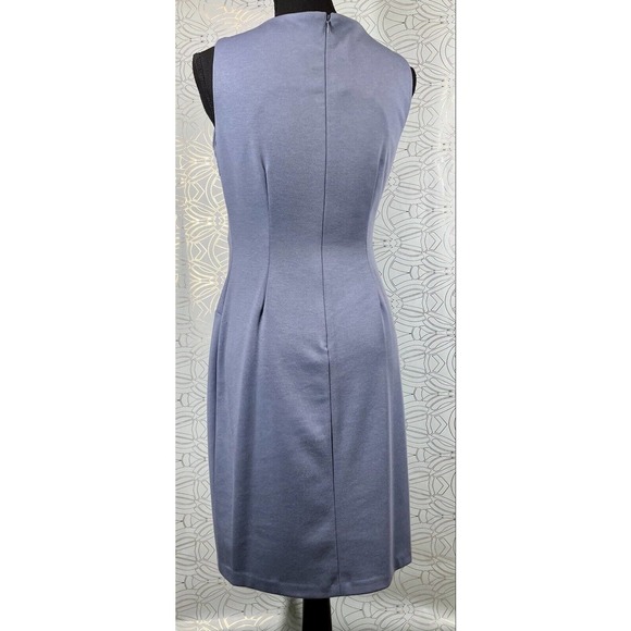 IVANKA TRUMP Light Blue Sleeveless Starburst Side Zipper Career Sheath Dress 4 - Picture 10 of 11